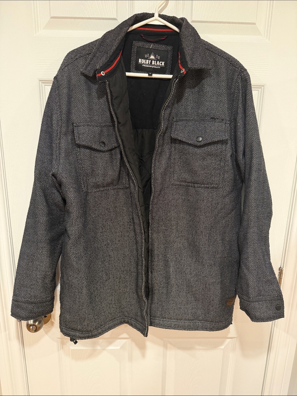 Men's Quilted Field Jacket in Charcoal Gray